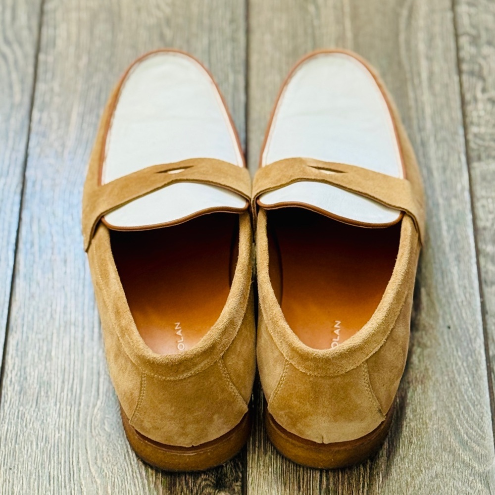Marc Nolan Men’s Stylish Tan and White Loafers / Sneakers - Picture 6 of 10